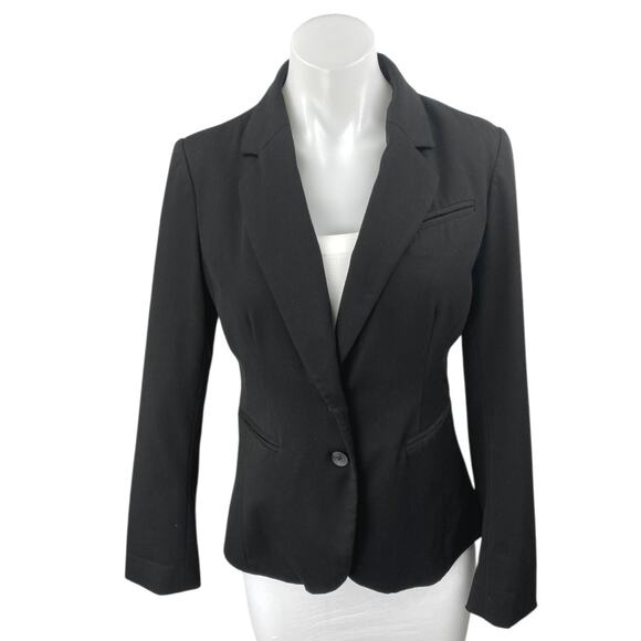 APT.9 Women's Black Long Sleeve One Button Notch Blazer Coat Suit Jacket Size 4 - Picture 1 of 4